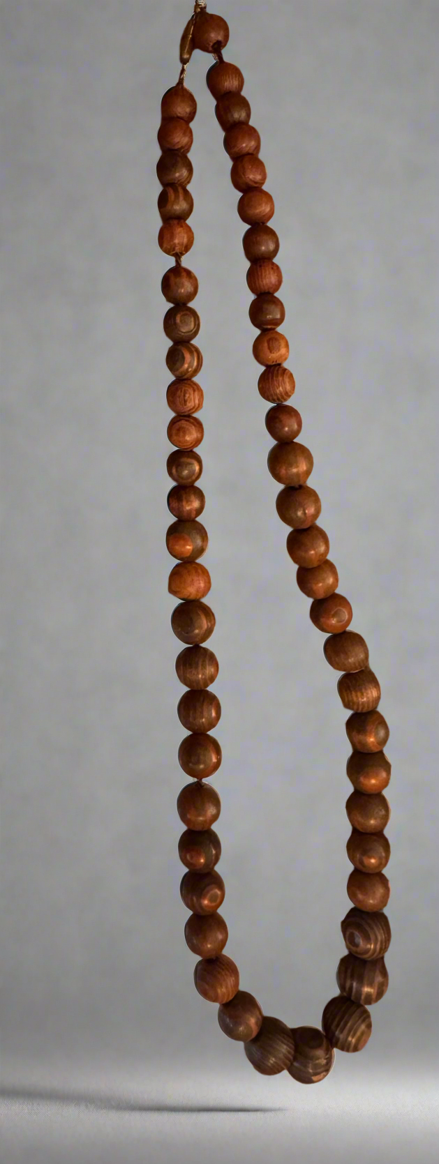 12 in brown wood beaded necklace