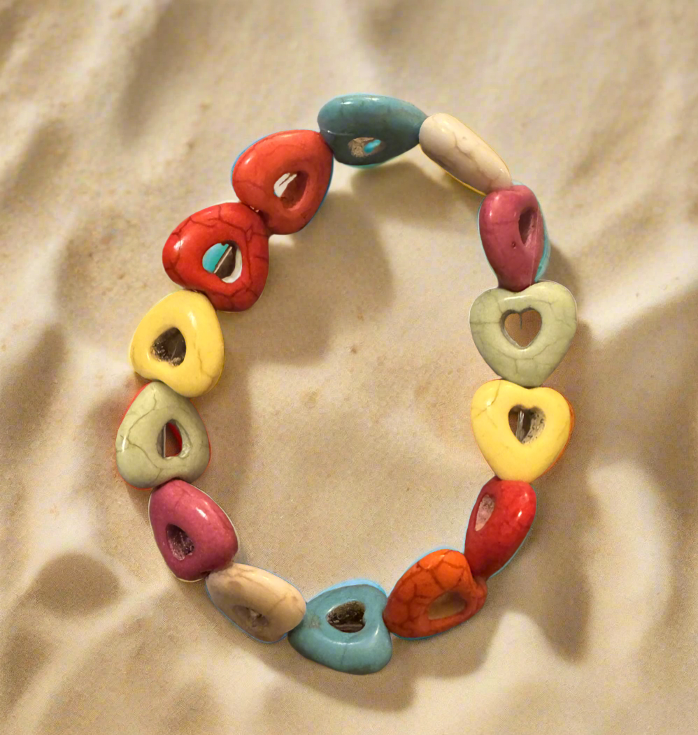 Heart bracelet multicolored