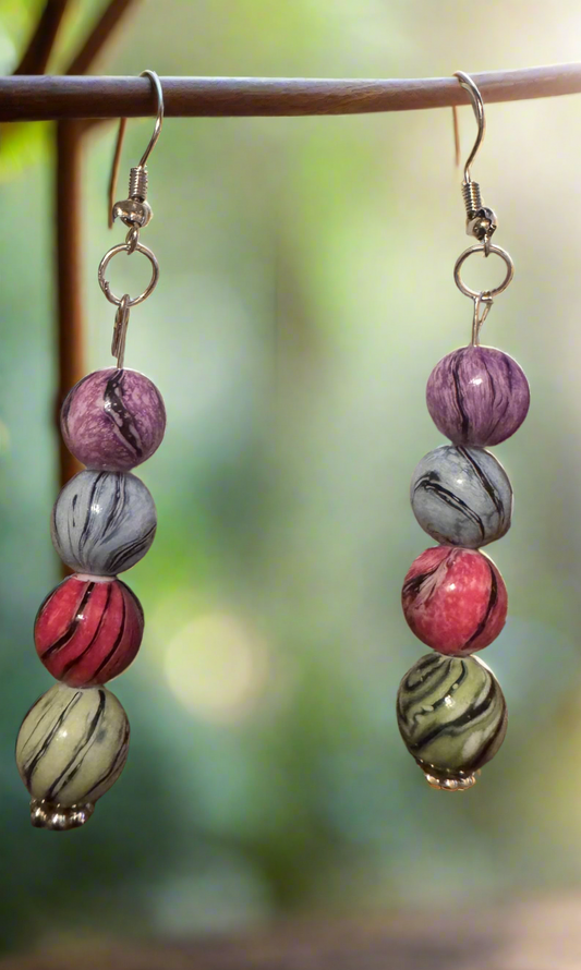 Colorful dangle earrings