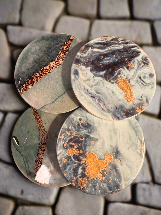 Set of ceramic coasters