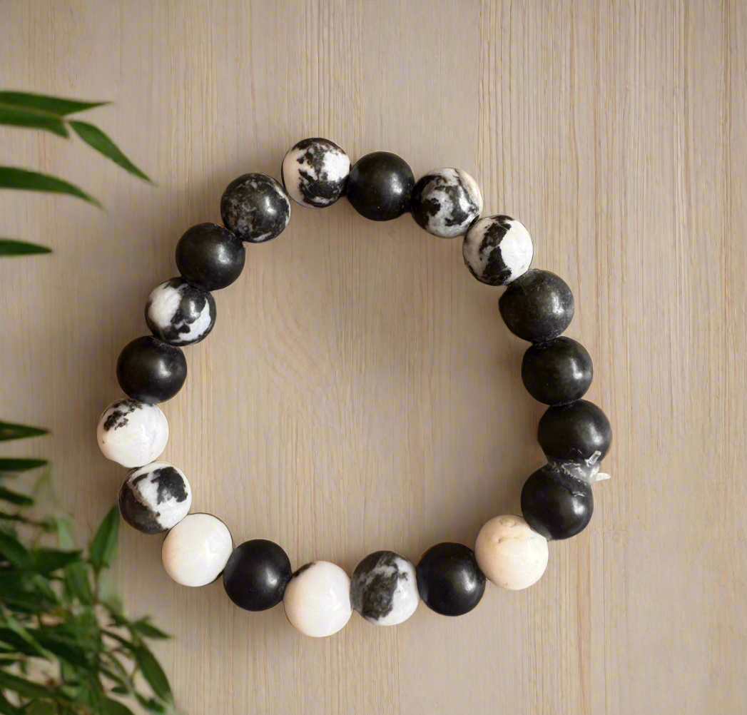 Black and White bracelet 2.5 in diameter