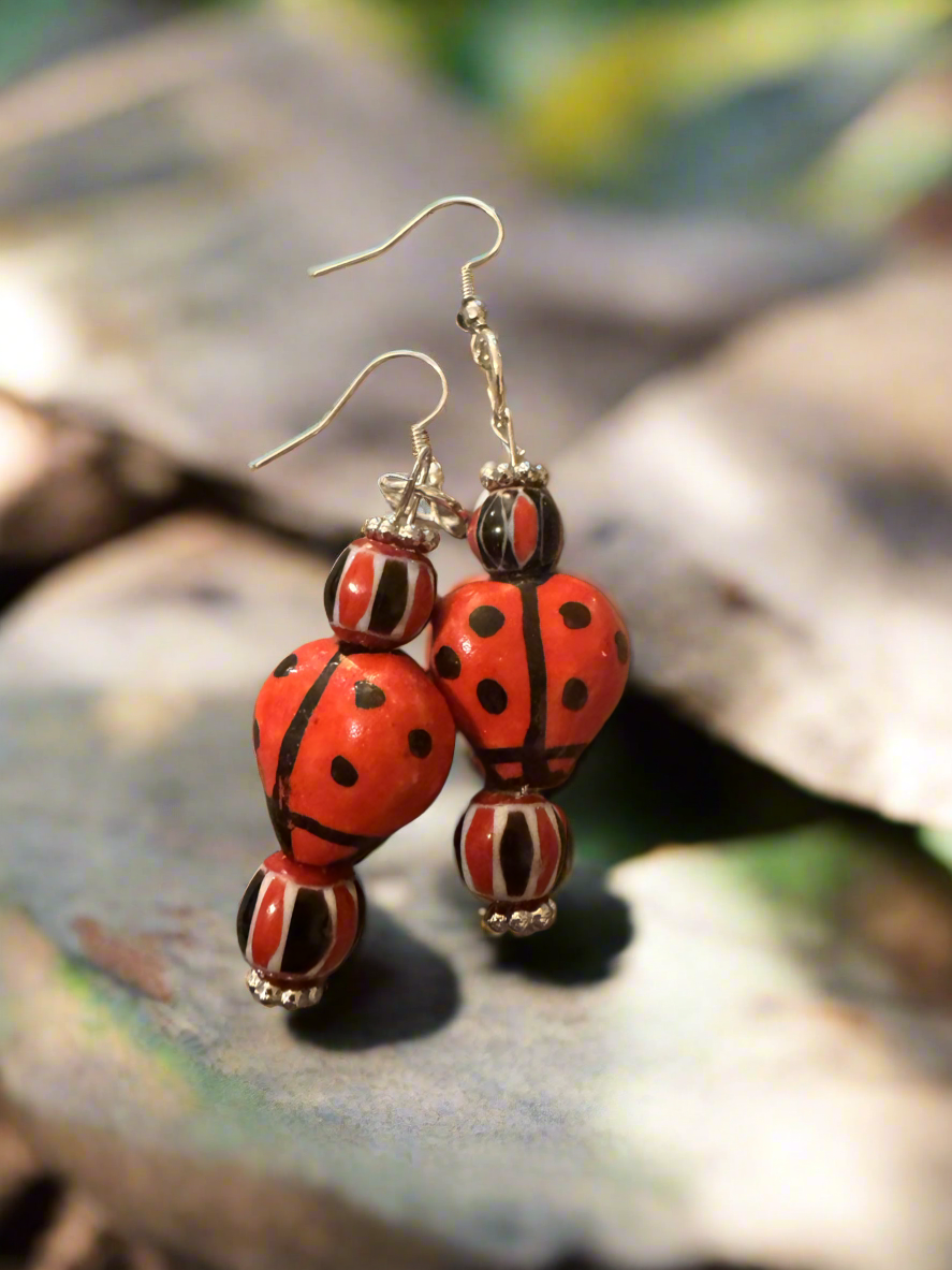 Lady bug bracelet and earrings set