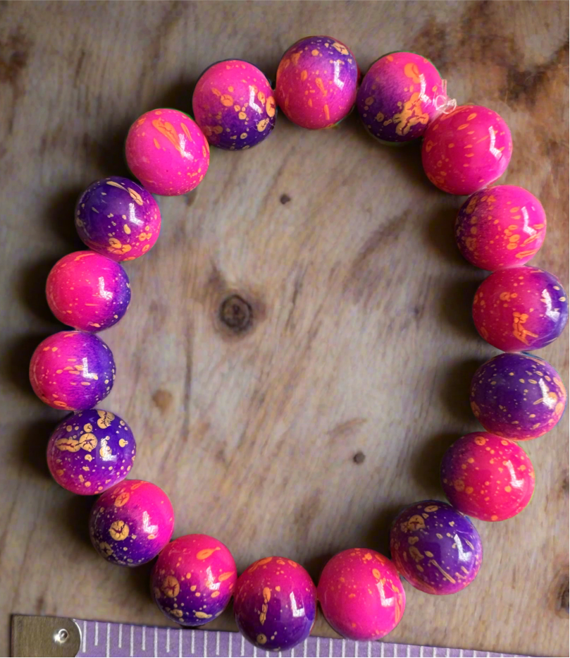 Pink and Purple beaded bracelet