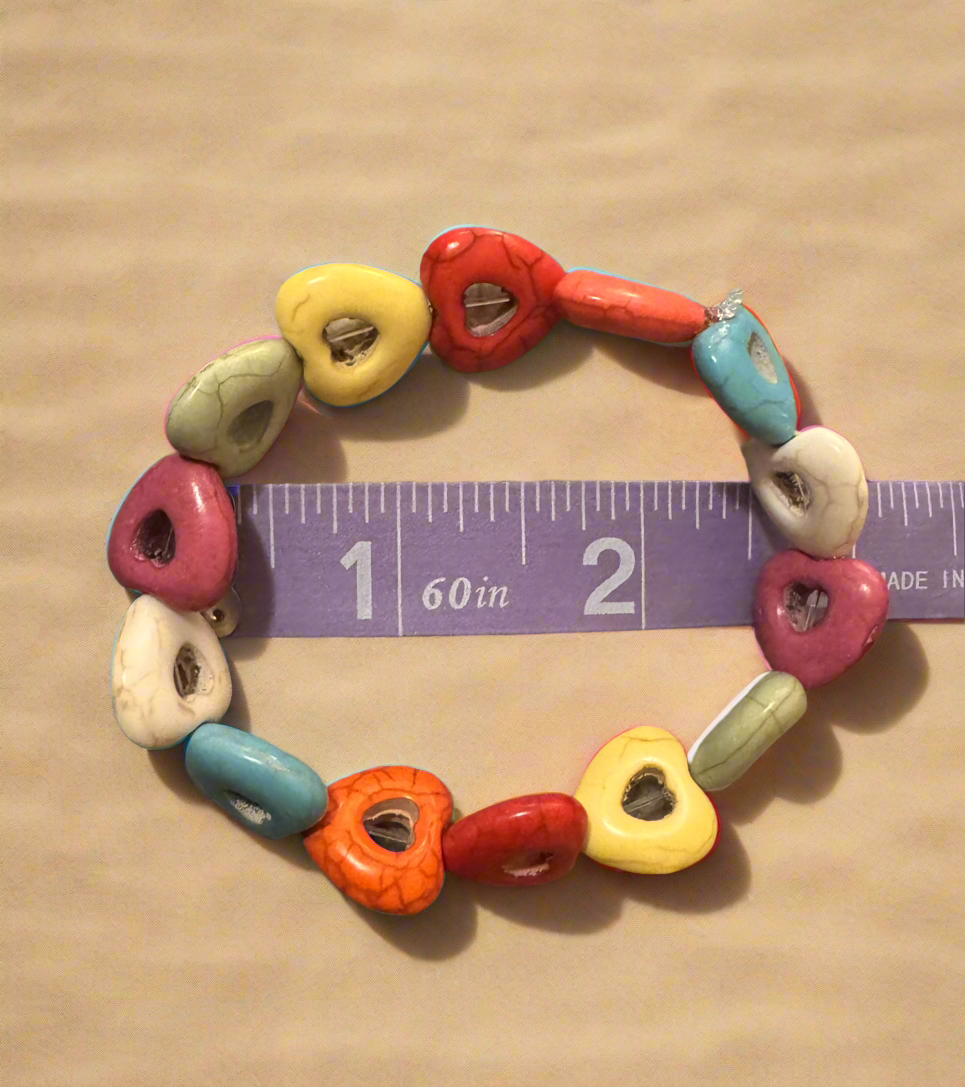 Heart bracelet multicolored