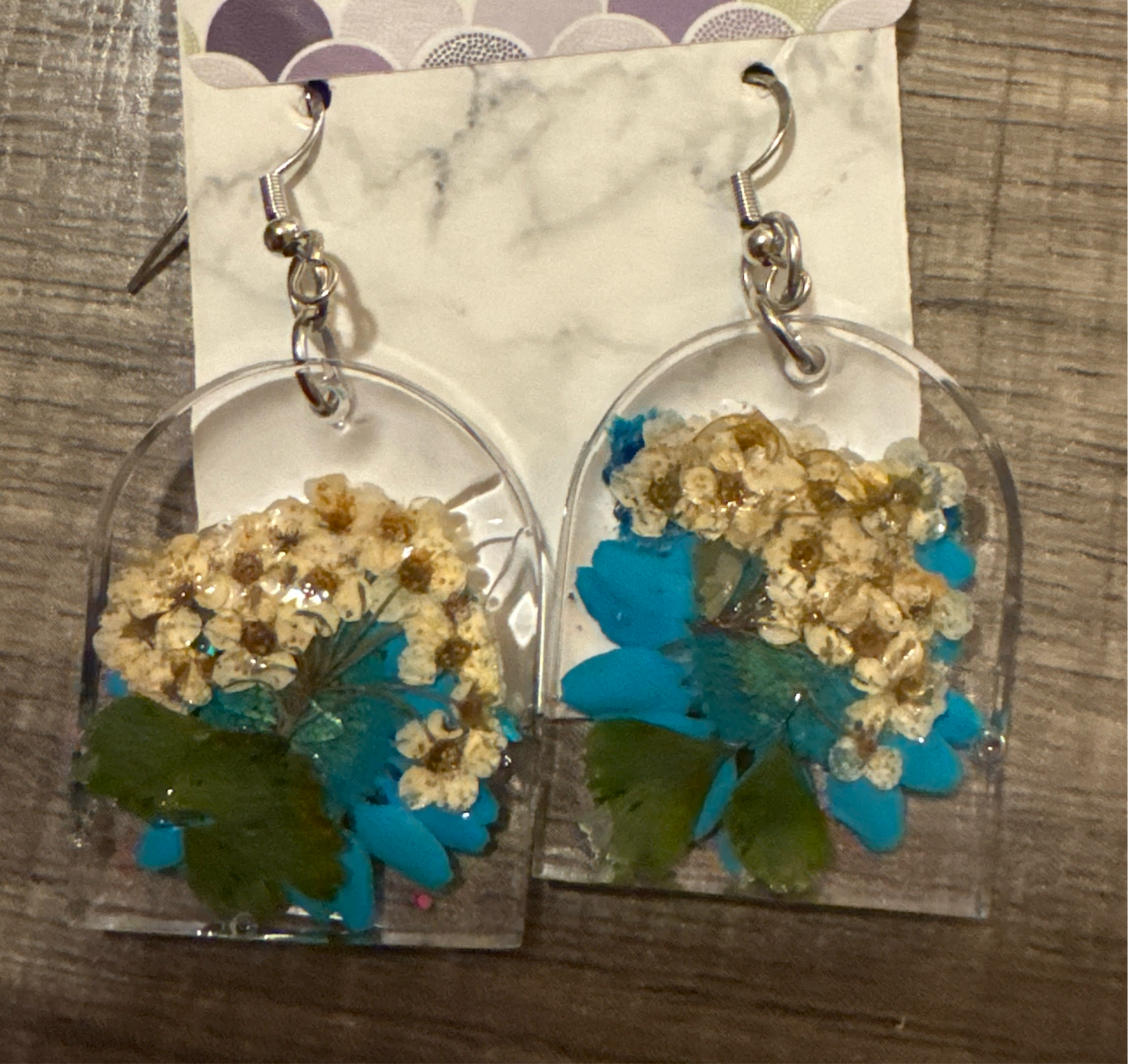 Floral Clear Resin Earrings