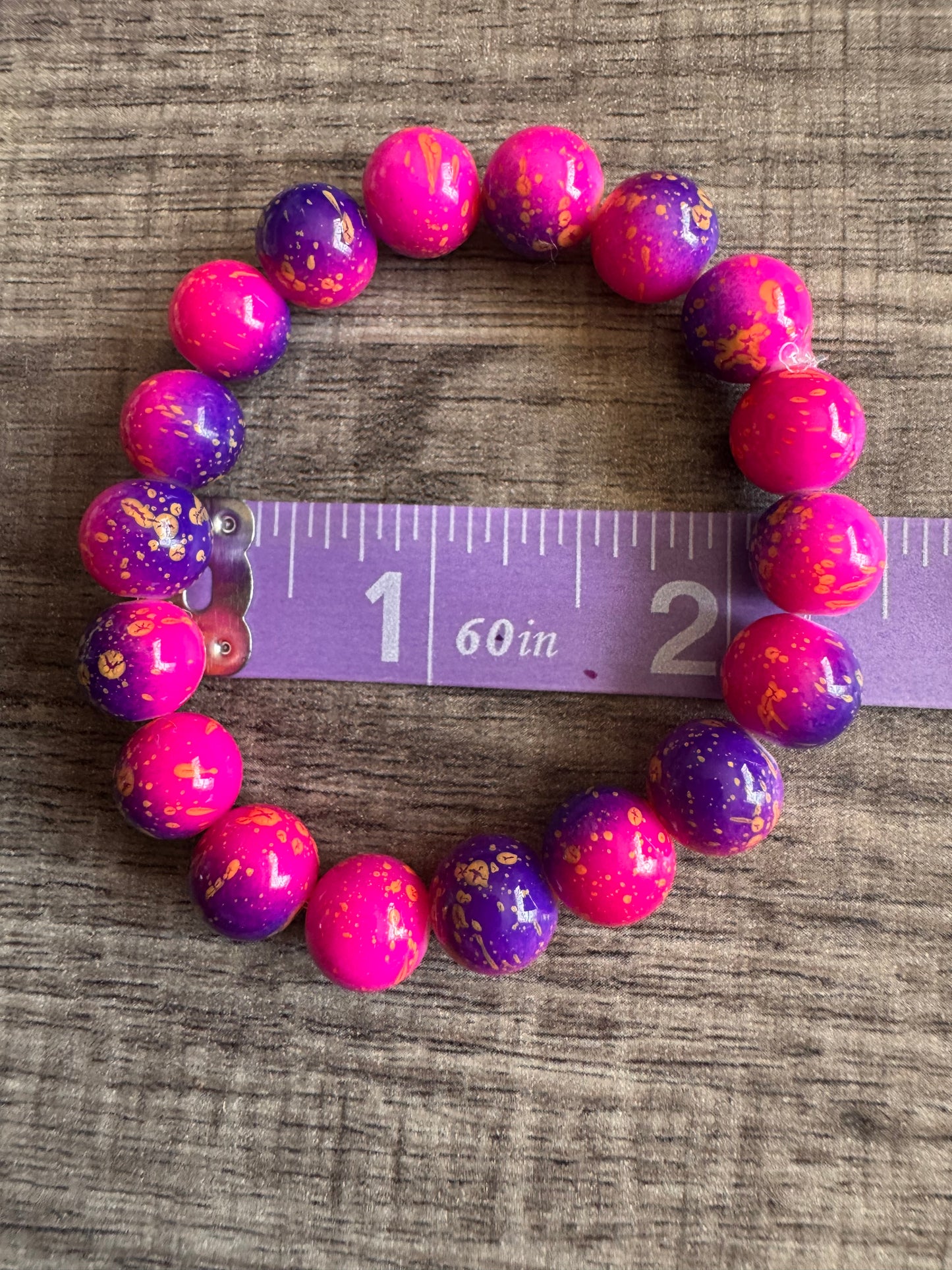 Pink and Purple beaded bracelet