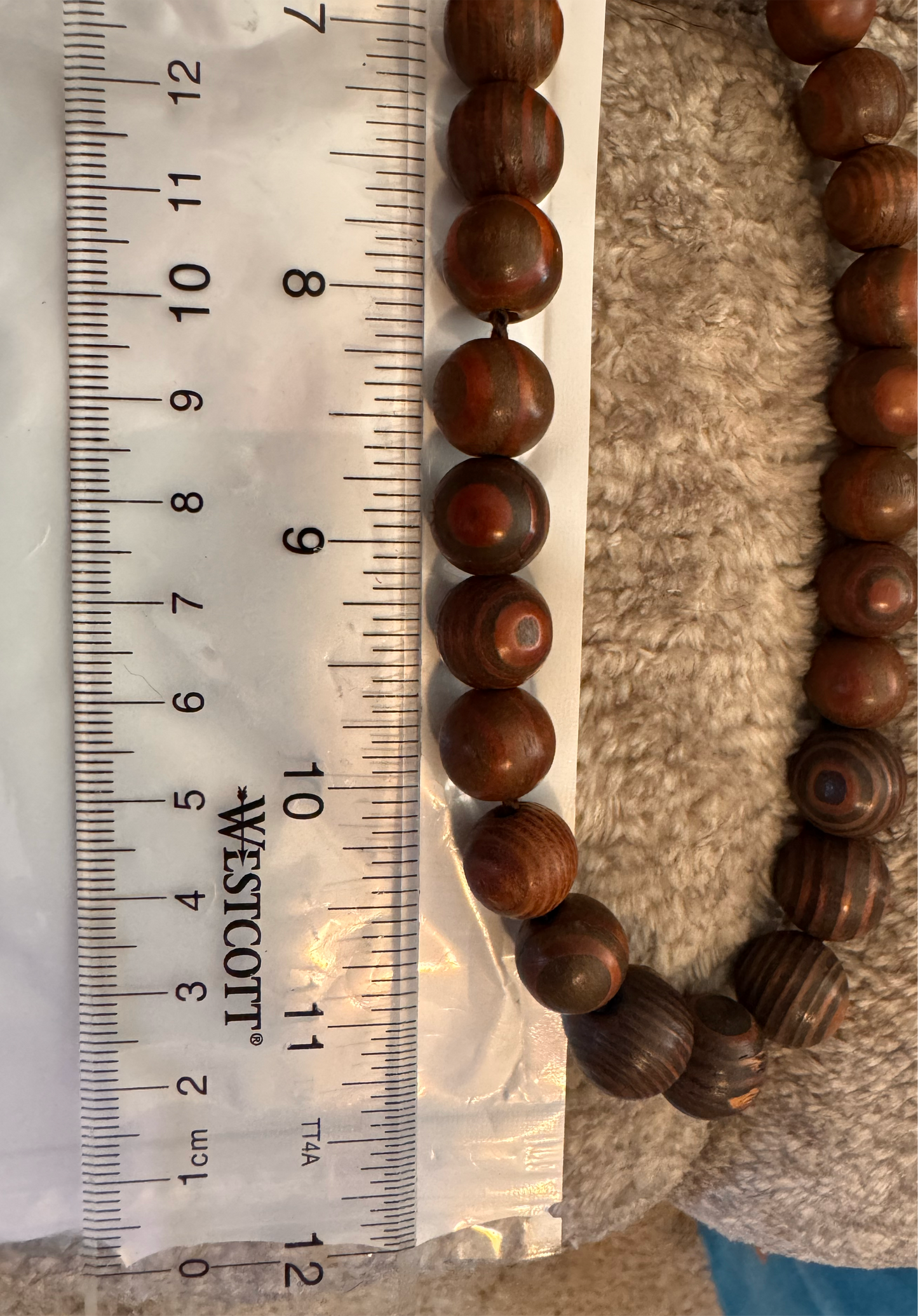 12 in brown wood beaded necklace