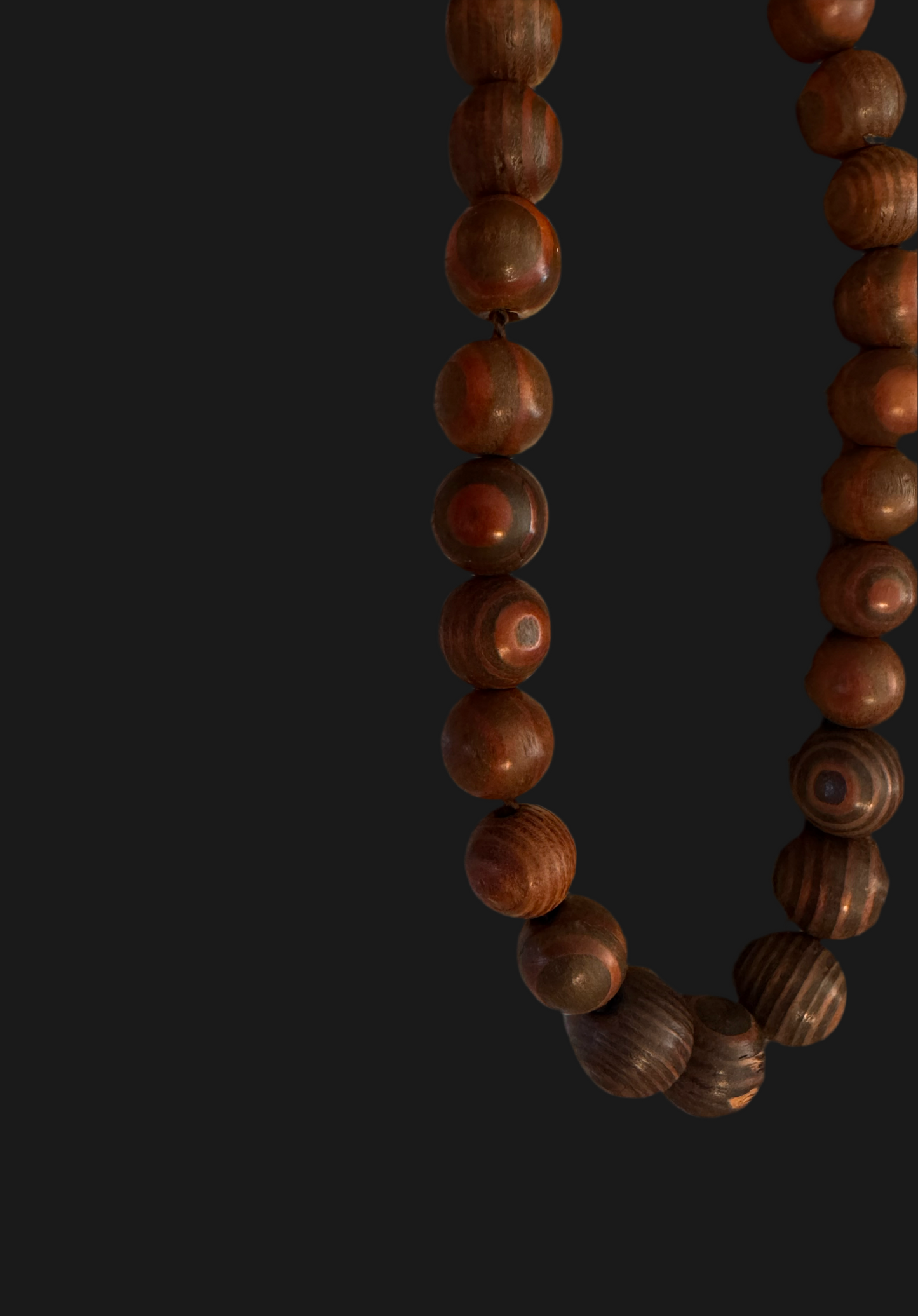 12 in brown wood beaded necklace