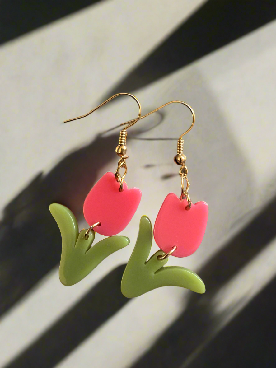 Tulip earrings / pink